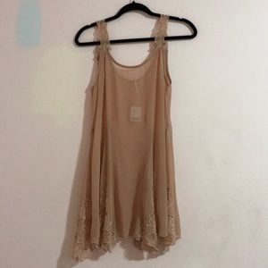 Free people blush sheer slip dress!